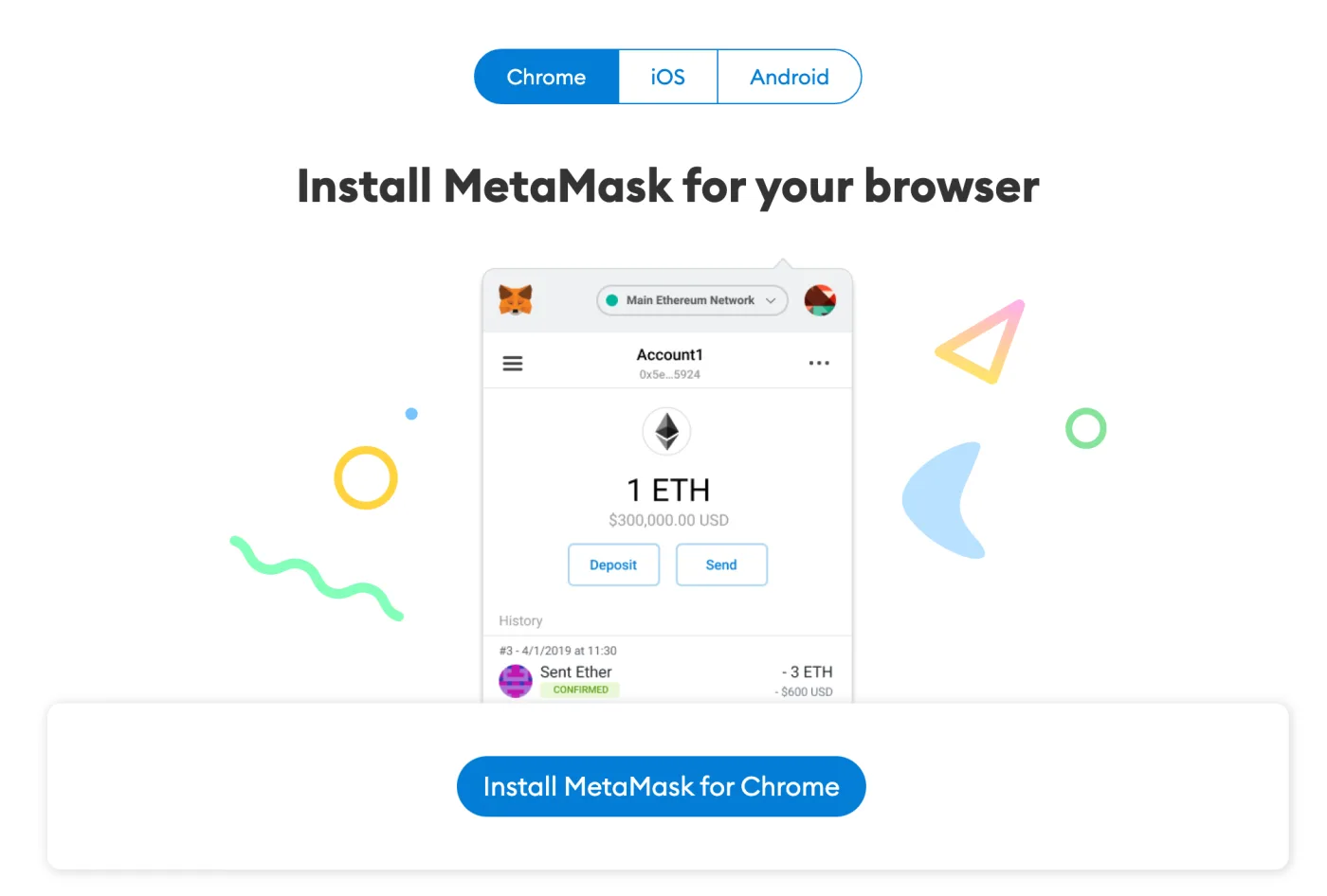 page d'accueil de metamask.io — bouton Download (2/5)